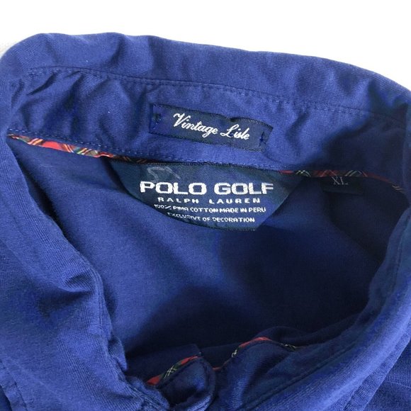 Polo Golf Ralph Lauren Mens XL Blue Vintage Isle Short Sleeve Polo Big Horse A10 - Picture 6 of 6